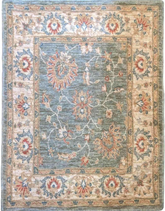100 x 85 cm Ziegler power loom Green Small Rug - Rugoutlet