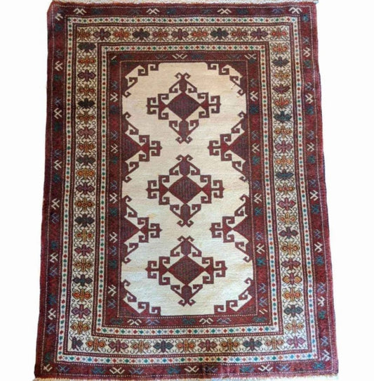 102 x 90 cm Turkaman Tribal Brown Rug - Rugoutlet