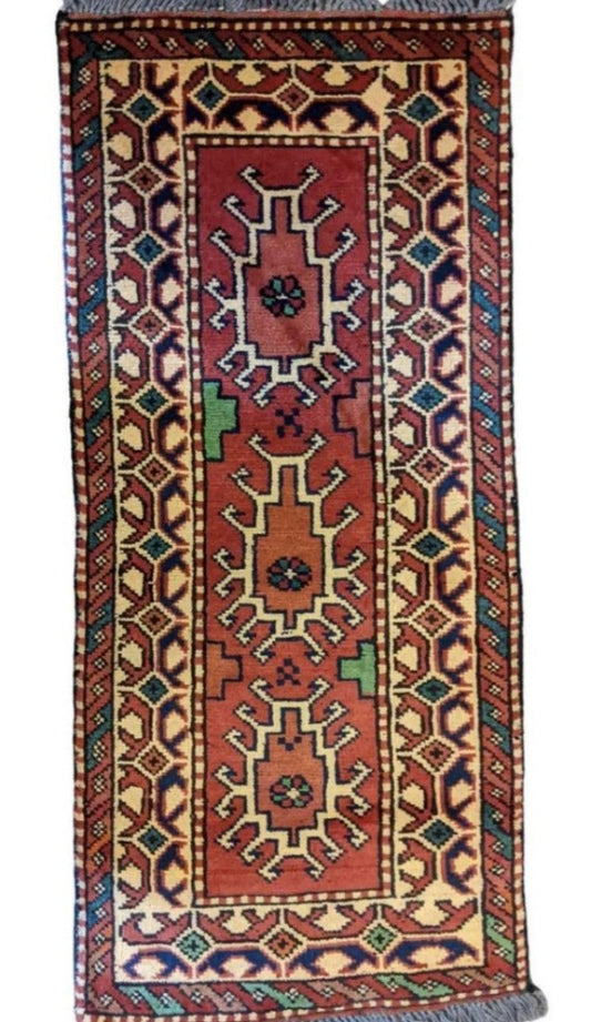 103 x 49 cm Afghan Tribal Red Rug - Rugoutlet