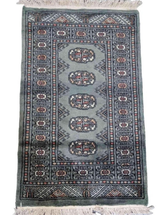 107 x 66 cm Pakistan Bokhara Blue Rug - Rugoutlet