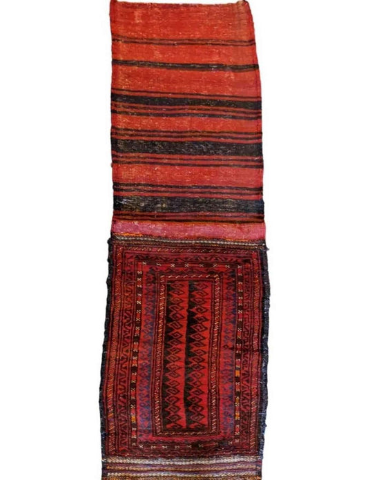 110 x 50 cm Persian Baluch Sadel Bag Tribal Red Rug - Rugoutlet