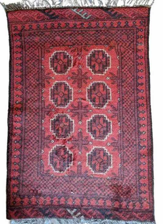 115 x 75 cm Afghan Red Tribal Red Rug - Rugoutlet