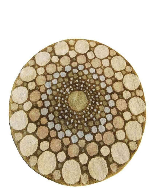 125D modern handtufted Round Olive Rug - Rugoutlet