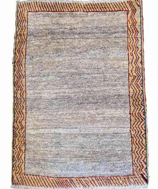135 x 107 cm Persian Gabbeh Tribal White Rug - Rugoutlet