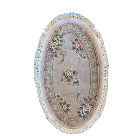 140 x 80 cm Chinese oval lilac Rug - Rugoutlet
