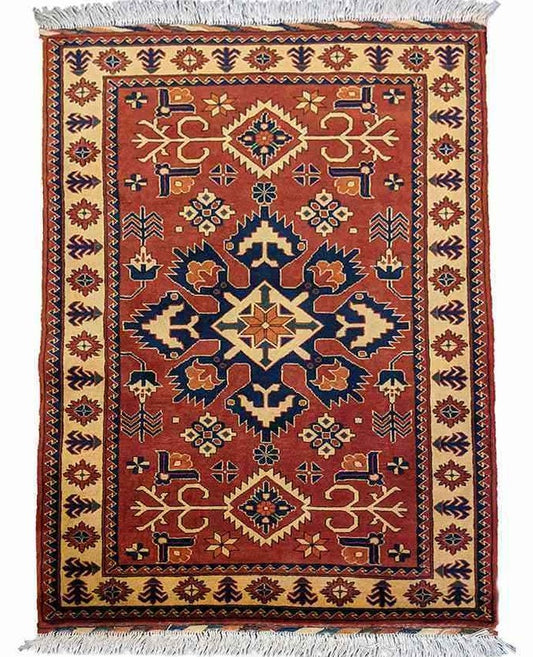 145 x 101 cm Fine Afghan Tribal Maroon Rug - Rugoutlet