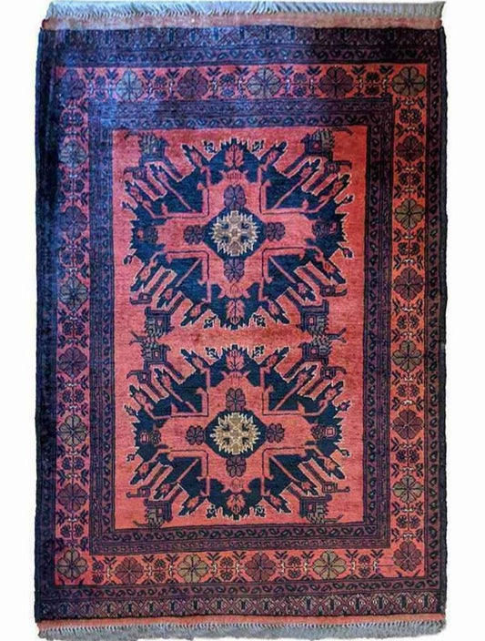 150 x 100 cm Khan Mohammadi Traditional Terracotta Rug - Rugoutlet