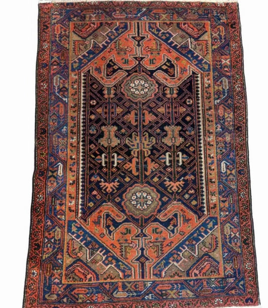 150 x 100 cm Old Malayer Traditional Brown Small Rug - Rugoutlet