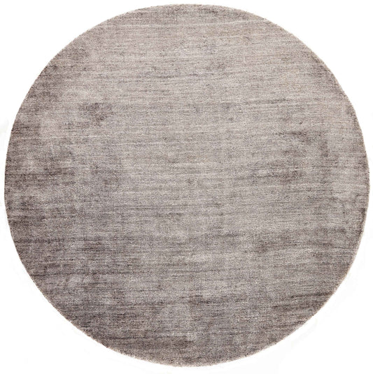 150x150 cm Contemporary Viscose Silver Round Rug - Rugoutlet