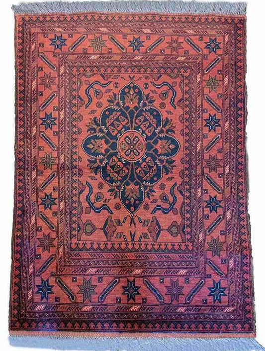 151 x 101 cm Afghan Khan Tribal Red Rug - Rugoutlet