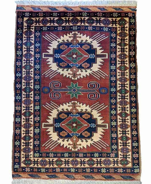 151 x 103 cm Fine Afghan Tribal Terracotta Rug - Rugoutlet