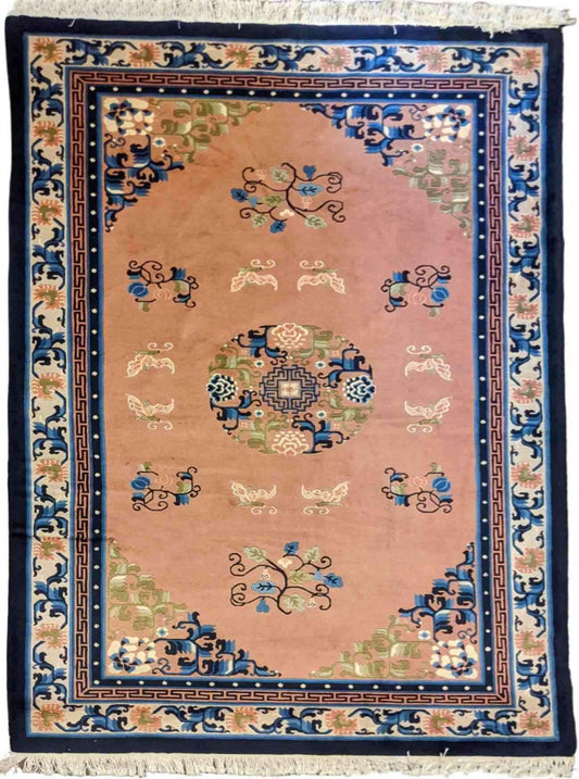 152 x 252 cm old Chinese Traditional Pink Rug - Rugoutlet