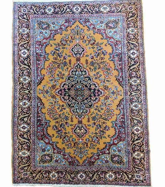 152 x 94 cm Tabriz Traditional Gold Rug - Rugoutlet