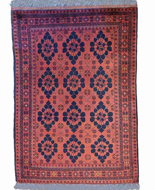 152 x 96 cm Afghan Khan Tribal Red Rug - Rugoutlet