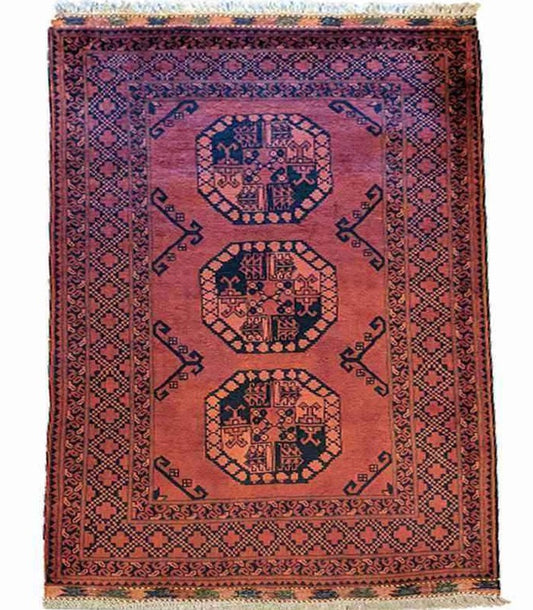 157 x 102 cm Fine Afghan New wool Tribal Red Rug - Rugoutlet