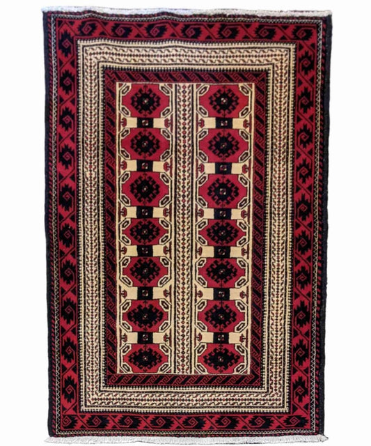 173 x 100 cm Persian Baluch Tribal Red Rug - Rugoutlet