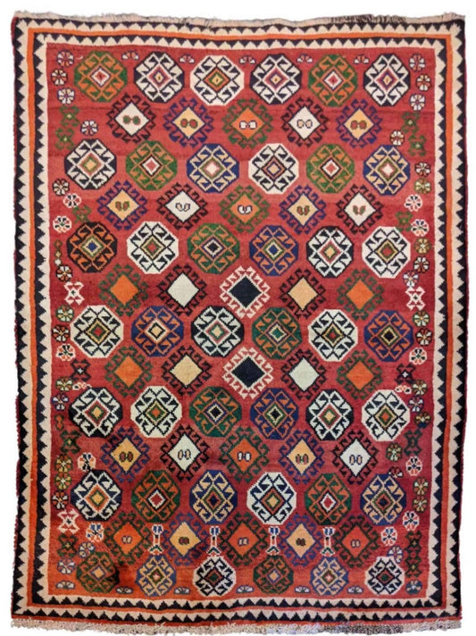 178 x 117 cm Qashqai Persian Tribal Red Rug - Rugoutlet