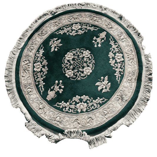 183D Chinese GreeNew wool Round Green Rug - Rugoutlet