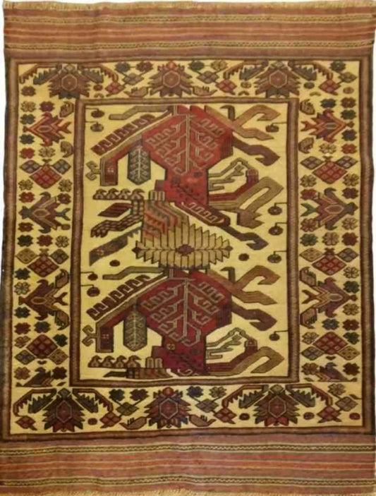 185 x 122 cm Mushwani Tribal Brown Rug - Rugoutlet