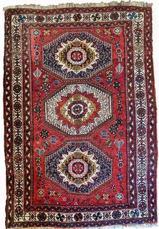 186 x 116 cm Shiraz Traditional Red Rug - Rugoutlet