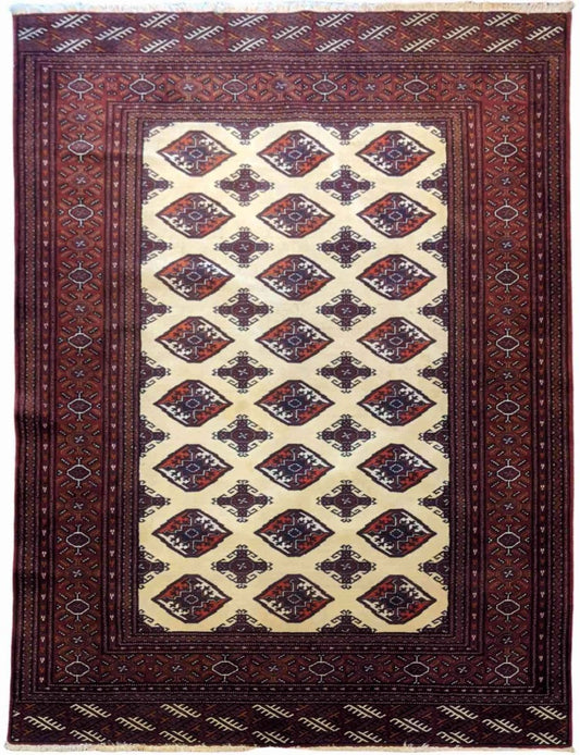 186 x 135 cm Turkaman Tribal Purple Rug - Rugoutlet