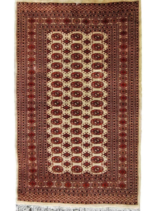 187 x 133 cm Pakistan Bokhara Geometric Brown Rug - Rugoutlet