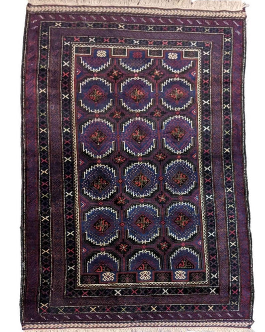 190 x 120 cm Persian Baluch Traditional Purple Rug - Rugoutlet