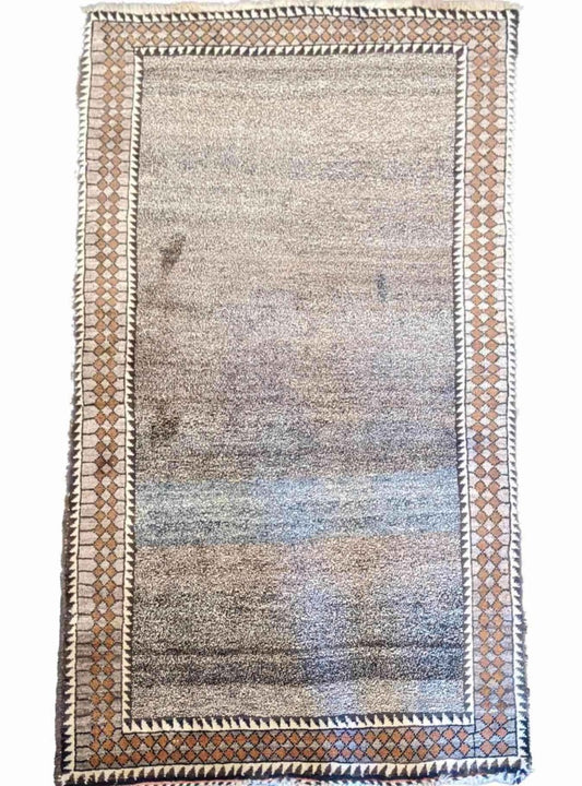 190 x 130 cm Old Persian Gabbeh Tribal Grey Rug - Rugoutlet