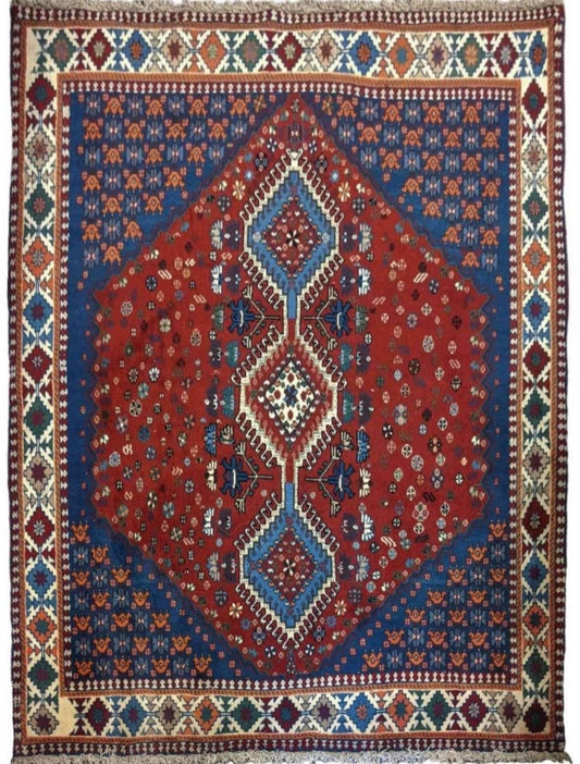 190 x 148 cm Persian Yalameh Tribal Red Rug - Rugoutlet