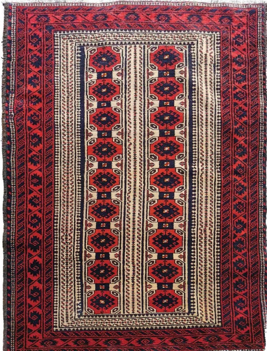 197 x 102 cm Persian Baluch Geometric Red Rug - Rugoutlet
