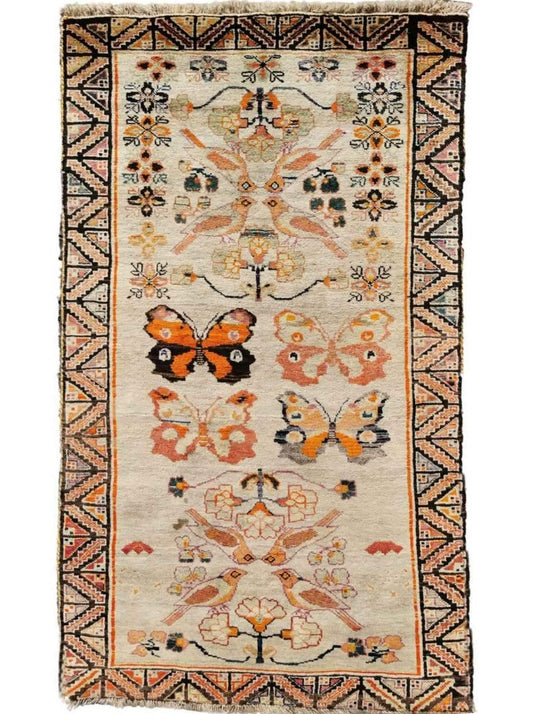 200 x 105 cm Qashqai Persian Tribal Brown Rug - Rugoutlet