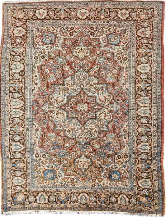 200 x 135 cm Handmade Kerman Traditional Brown Rug - Rugoutlet