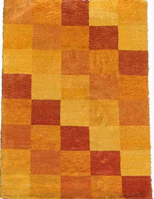 200 x 143 cm modern Persian Gabbeh Tribal Yellow Rug - Rugoutlet
