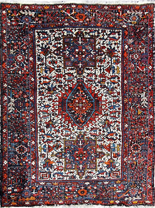200 x 145 cm Hamedan Persian Traditional Red Rug - Rugoutlet