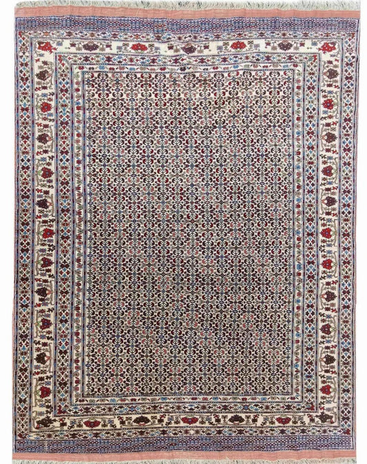 200 x 275 cm Fine Afghan Silk Tribal Grey Rug - Rugoutlet