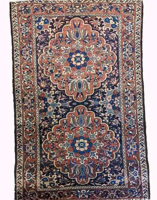 201 x 132 cm old bakhtiyar Traditional Brown Rug - Rugoutlet