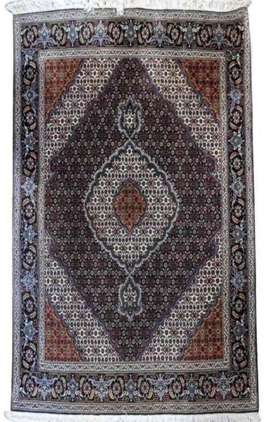 206 x 156 cm Tabriz Traditional Black Rug - Rugoutlet