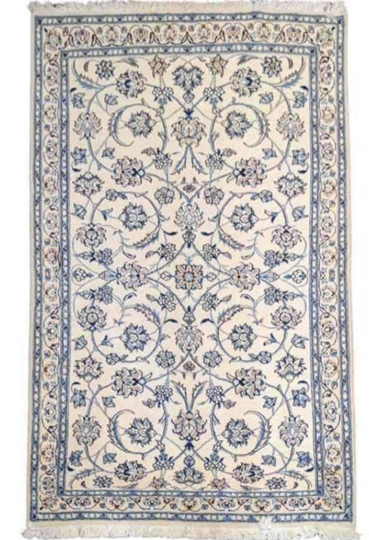 208 x 148 cm Silk Wool Traditional White Rug - Rugoutlet
