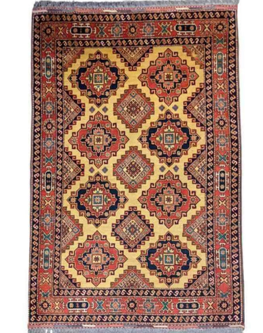 208 x 161 cm Kazak Yellow Rug - Rugoutlet