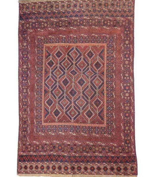 210 x 156 cm Fine afghan Mushwani Tribal Red Rug - Rugoutlet