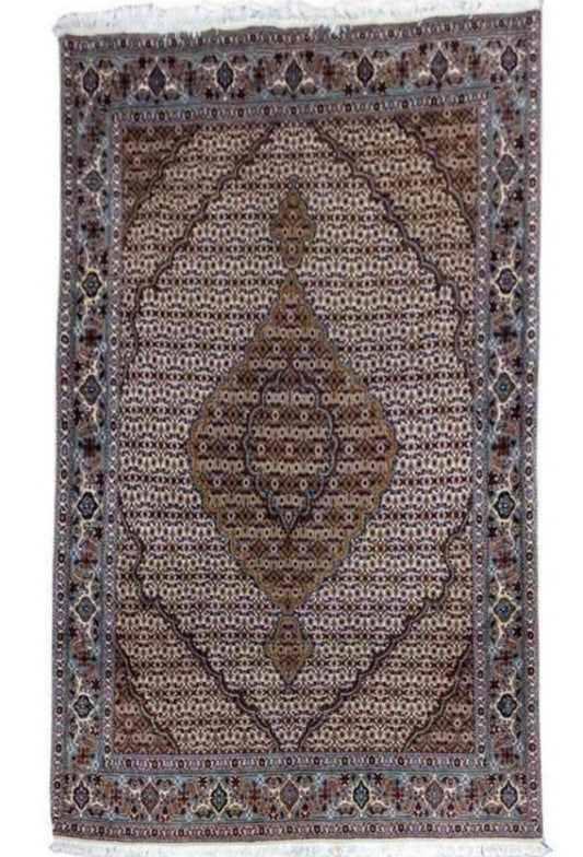 212 x 148 cm Silk Wool Traditional Brown Rug - Rugoutlet
