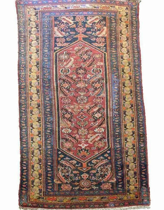 218 x 108 cm Old Persian Malayer Traditional Brown Rug - Rugoutlet