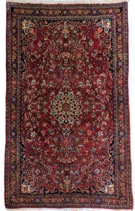 228 x 150 cm Bijar OLD Traditional Red Rug - Rugoutlet