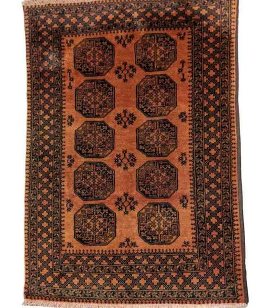 230 x 160 cm Golden Afghan Tribal Orange Rug - Rugoutlet