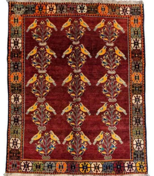 230 x 168 cm Qashqai Tribal Red Rug - Rugoutlet