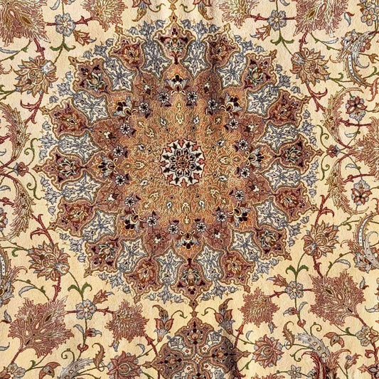 233 x 148 cm Fine Persian Isfahan khface beige Beige Rug - Rugoutlet
