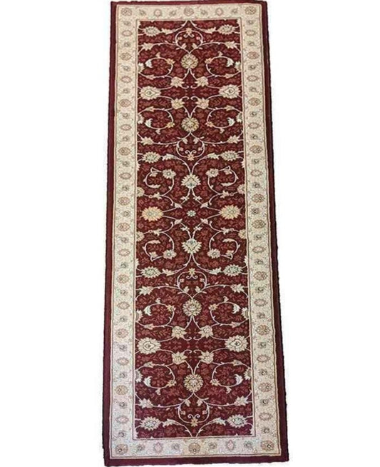 240 x 67 cm kashan powerloom Traditional Brown Rug - Rugoutlet