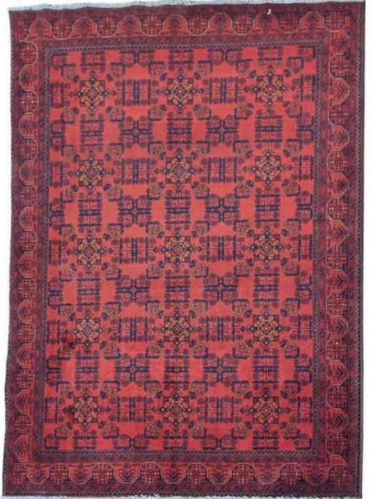 243 x 171 cm Afghan Khan Tribal Red Rug - Rugoutlet