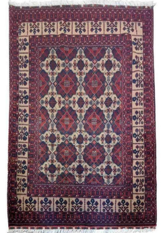 244 x 164 cm Afghan khan Tribal Red Rug - Rugoutlet