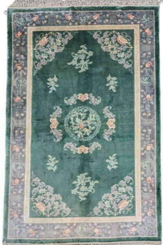 249 x 155 cm Chinese Traditional Green Rug - Rugoutlet